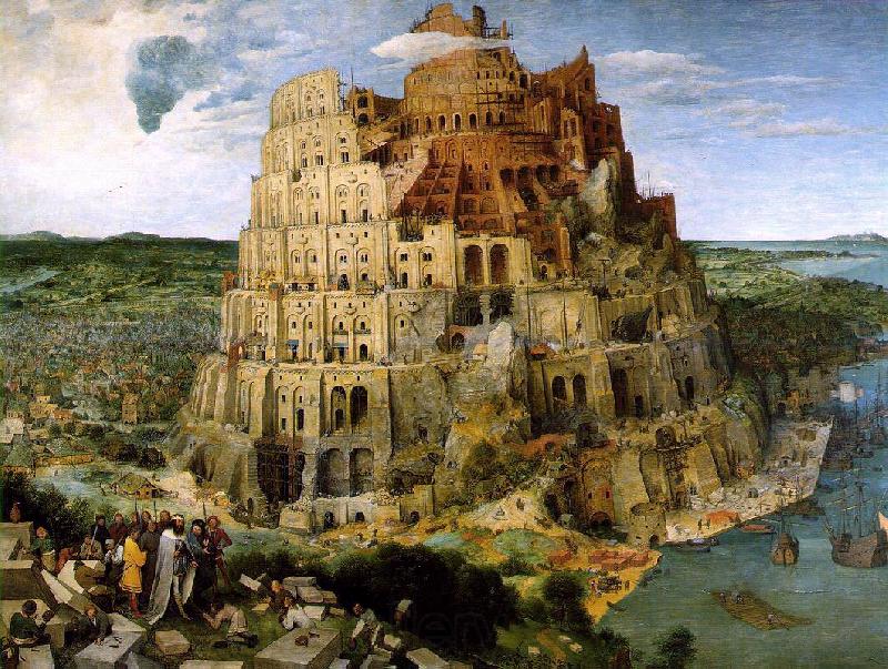 BRUEGEL, Pieter the Elder The Tower of Babel f Norge oil painting art